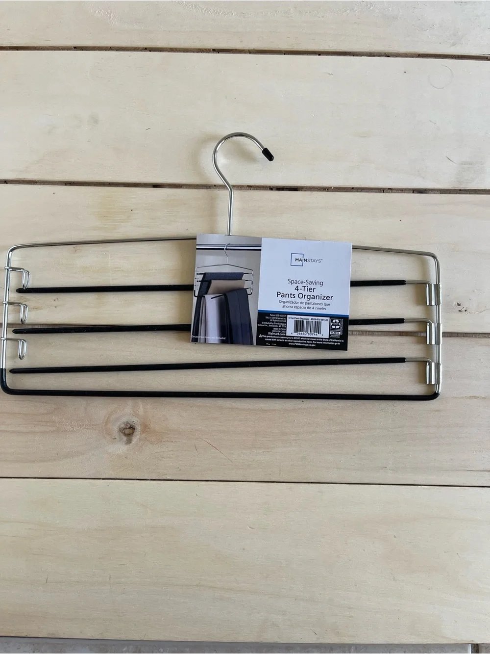 New Pants Organizer Hanger 4 Tier Swing Out Arms Hold Slacks